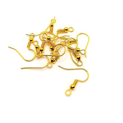 100 Pcs Gold Fish Hook Earring Wires Image 1