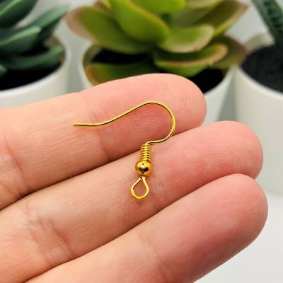 100 Pcs Gold Fish Hook Earring Wires Image 1
