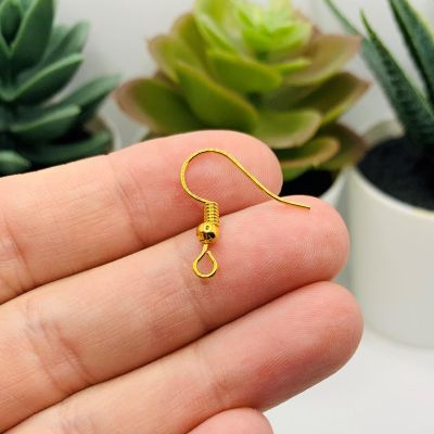 100 Pcs Gold Fish Hook Earring Wires Image 2