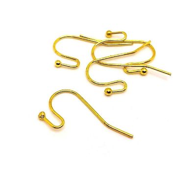 100 Pcs Gold Shepherd Earring Wires Image 1