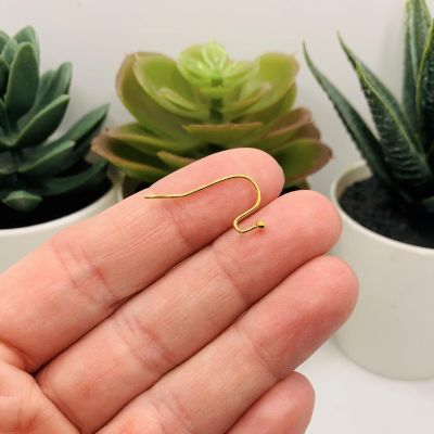 100 Pcs Gold Shepherd Earring Wires Image 1