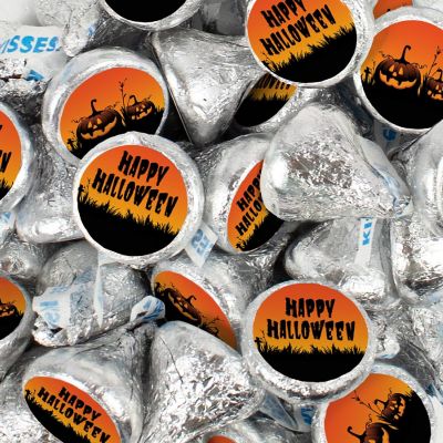 100 Pcs Halloween Party Candy Chocolate Hershey's Kisses (1lb) - Pumpkins Image 1