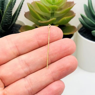 100 Pcs Light Gold Eye Pins Image 1