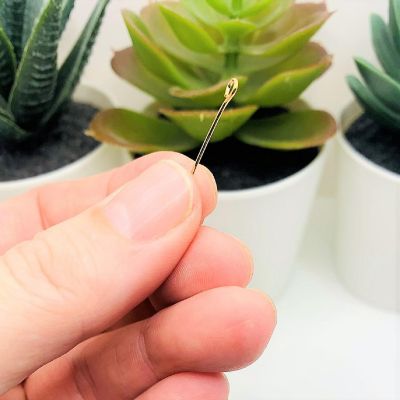 100 Pcs Light Gold Eye Pins Image 2