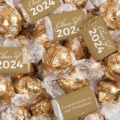 100 Pcs Purple Graduation Candy Hershey's Kisses Milk Chocolate Class of 2024 (1lb, Approx. 100 Pcs)  - By Just Candy Image 1