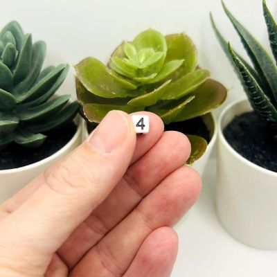 100 Pcs White and Black Number Beads Image 1