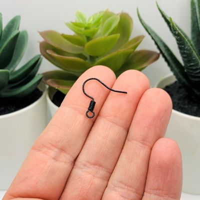 100 Pieces Black Earring Wires Image 1