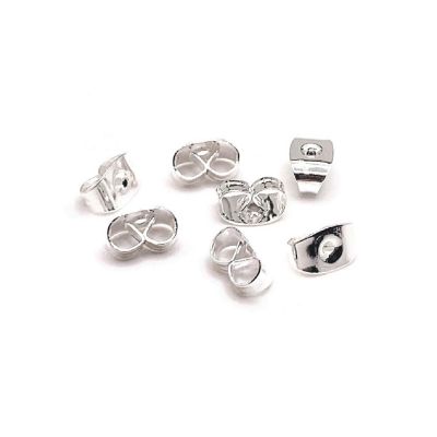 100 Pieces Silver Plated Earring Backs Image 1