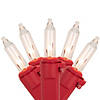100ct Clear Mini Christmas Light Set - 20.25' Red Wire Image 1