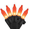 100ct Orange Mini Halloween Light Set  20ft Black Wire Image 1