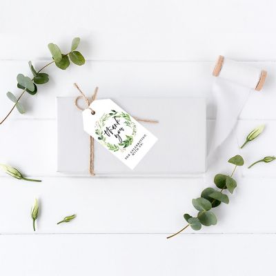 100PC Thank You for Tag Greenery Wreath Image 2