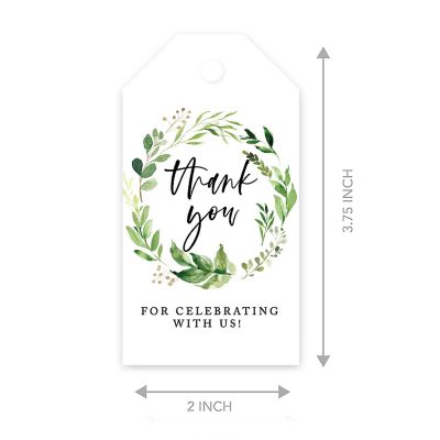 100PC Thank You for Tag Greenery Wreath Image 3