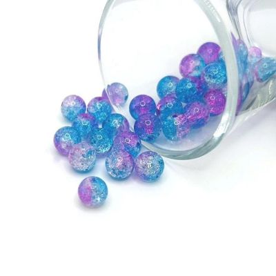 100pcs 8mm Purple Blue Crackle Beads Image 1