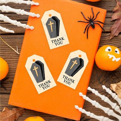 100PCS Coffin Halloween Gift Tags Image 3