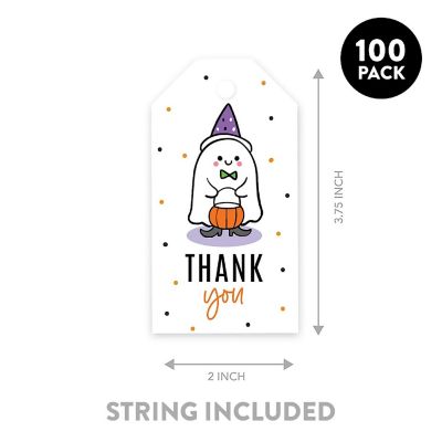 100PCS Cute Ghost Halloween Gift Tags Image 1