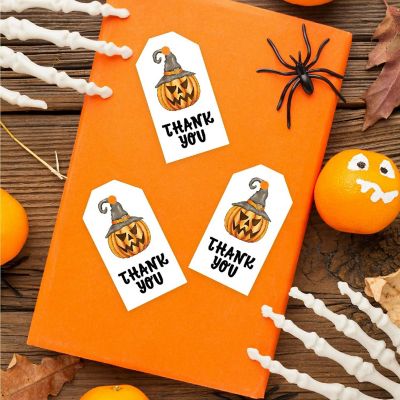 100PCS Pumpkin Witch Hat Halloween Tags Image 3