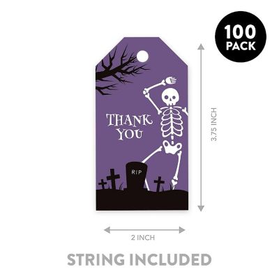 100PCS Skeleton Graveyard Halloween Tags Image 1