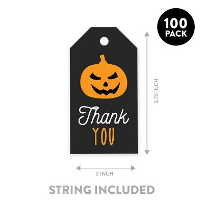 100PCS Spooky Pumpkin Halloween Gift Tag Image 1
