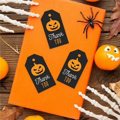 100PCS Spooky Pumpkin Halloween Gift Tag Image 3