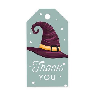 100PCS Witch Hat Halloween Gift Tags Image 1