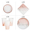 104 Pc. Rose Gold Dot Tableware Kit for 24 Guests Image 1
