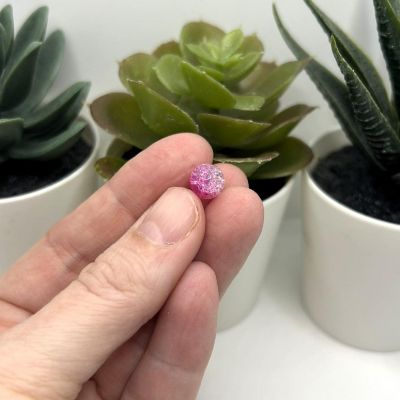 107 Pcs 8mm Pink Crackle Beads Image 2