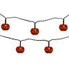 10ct Orange Battery Operated Jack O' Lantern LED Mini Halloween Lights - 6ft Black Wire Image 1