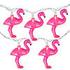 10ct Pink Flamingo Summer Patio String Light Set  7.25ft White Wire Image 1