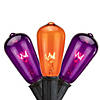 10ct Purple and Orange Edison E17 Halloween Light Set  9ft Black Wire Image 1