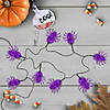 10ct Purple Battery Operated LED Spider Halloween Lights - 4.6 ft Black Wire Image 1