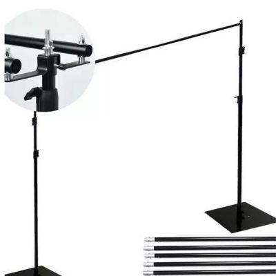 10ft Black Dual Cross Bar Backdrop Stand Image 2
