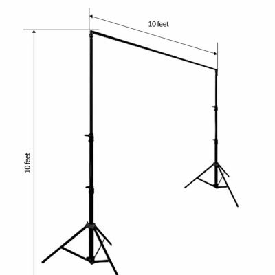 10ft x 10ft Black Backdrop Stand Kit Image 1
