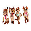 11 1/2" Bulk 72 Pc. Classic Long Arm Stuffed Reindeer with Scarves Image 1