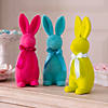 11 1/2" Easter Bunny Flocked Tabletop Decorations - 3 Pc. Image 1