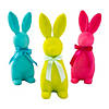 11 1/2" Easter Bunny Flocked Tabletop Decorations - 3 Pc. Image 1