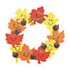 11 1/2" Smile Face Fall Leaves Foam Wreath Craft Kit- Makes 12 Image 1