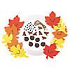 11 1/2&quot; Smile Face Fall Leaves Foam Wreath Craft Kit- Makes 12 Image 1