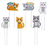11 1/4&quot; - 12&quot; Cat Party Yard Sign Set - 6 Pc. Image 1