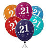 11" 21st Birthday Sparkle Latex Balloon Assortment &#8211; 6 Pc. Image 1