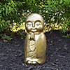 11.5" Golden Buddhist Monk Outdoor Statue Image 1