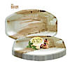 11.5" x 7.5" Oval Natural Palm Leaf Eco-Friendly Disposable Trays (25 Trays) Image 3