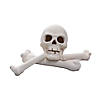 11" Ceramic Skull &amp; Bones Fire Log Halloween Decoration Image 1