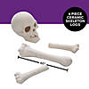11" Ceramic Skull &amp; Bones Fire Log Halloween Decoration Image 2