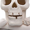 11" Ceramic Skull &amp; Bones Fire Log Halloween Decoration Image 3