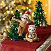 11" Christmas Long Arm Stuffed Sloths with Santa Hats - 12 Pc. Image 1