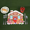 11" DIY Christmas Gingerbread House Foam Placemats - Makes 12 Image 1