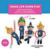 11" Fall Multicolor Long-Arm Stuffed Scarecrows &amp;#8211; 12 Pc.   Image 2
