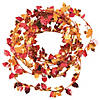 11 Ft. Fall Leaves Red and Orange Metallic Foil Garland Decoration Image 1