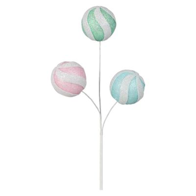 11" Glitter Ball Spray: Mint/Pink/Blue Image 1