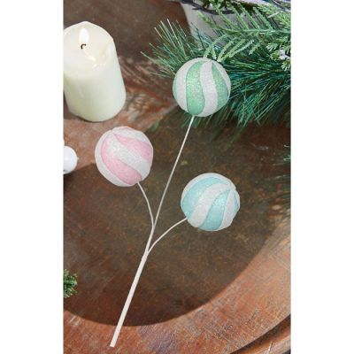 11" Glitter Ball Spray: Mint/Pink/Blue Image 1